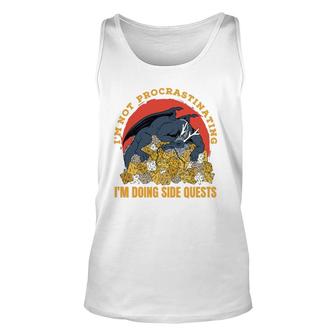 Not Procrastinating Side Quest Dungeon Rpg Dice Dragon Unisex Tank Top | Mazezy