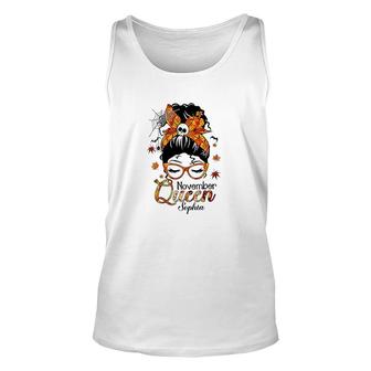 November Queen A Queen Was Born In It Is My Birthday Unisex Tank Top | Seseable UK