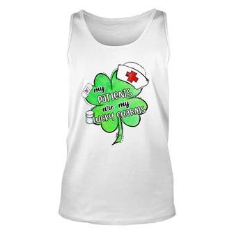 Nurse My Patients Are My Lucky Charm Gift Patrick's Day Unisex Tank Top | Mazezy