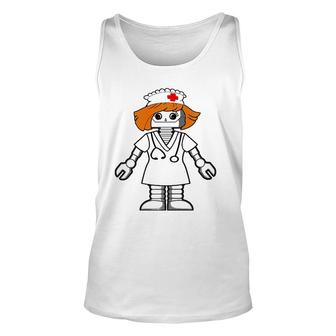 Nurse's White Cap Hat Female Nurse Doctor Women Robot Tank Top | Mazezy