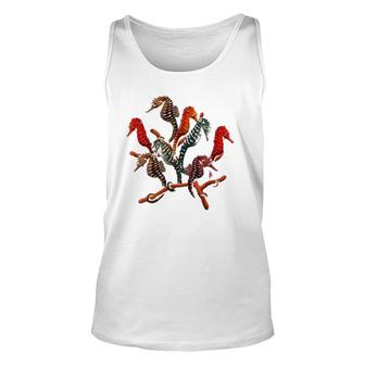 Ocean Seahorse On Stick Gift Beach And Seahorses Unisex Tank Top | Mazezy