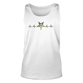 Oes Heartbeat Order Of The Eastern Star Ekg Unisex Tank Top | Mazezy