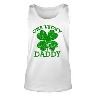 One Lucky Daddy Vintage St Patricks Day Men Unisex Tank Top | Mazezy