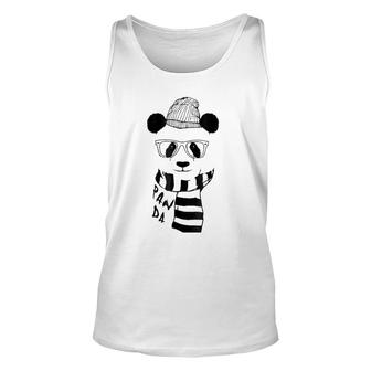 Panda Bear With Glasses Gift Unisex Tank Top | Mazezy AU