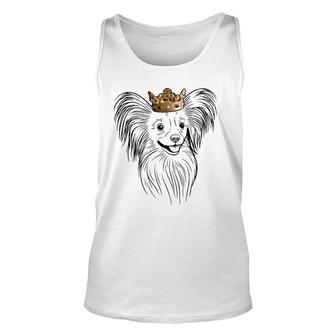 Papillon Dog Wearing Crown Dog Lover Gift Unisex Tank Top | Mazezy CA
