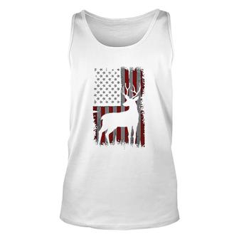 Patriotic American Flag Deer Hunter Gift Unisex Tank Top | Mazezy