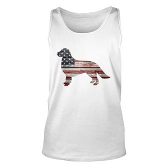 Patriotic Golden Retriever American Flag Mens Tshirt Unisex Tank Top - Thegiftio UK