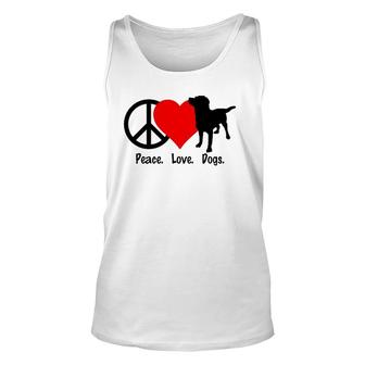 Peace Love Dogs Tee Dog Puppy Unisex Tank Top | Mazezy
