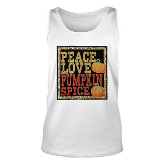 Peace Love Pumpkin Spice Funny Fall Unisex Tank Top - Thegiftio UK