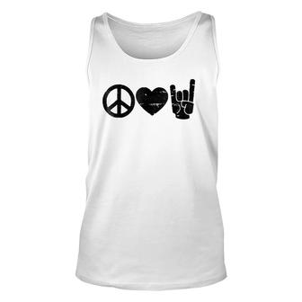 Peace Love Rock And Roll - Rock And Roll S Unisex Tank Top | Mazezy