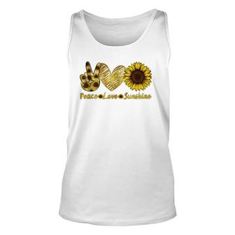 Peace Love Sunshine Sunflower Hippie Summer Lovers Unisex Tank Top | Mazezy