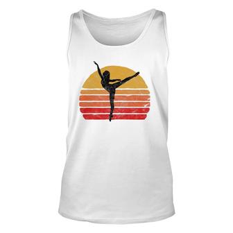 Penché Dancer En Pointe & Sun Vintage 80'S Ballet Graphic Unisex Tank Top | Mazezy