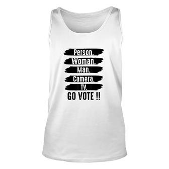 Person Woman Man Camera TV Vintage Funny Political Unisex Tank Top - Seseable