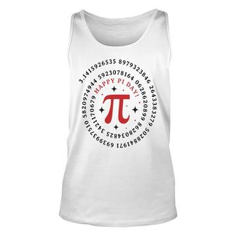 Pi Day Happy Red Letter Circle Number Unisex Tank Top - Thegiftio UK