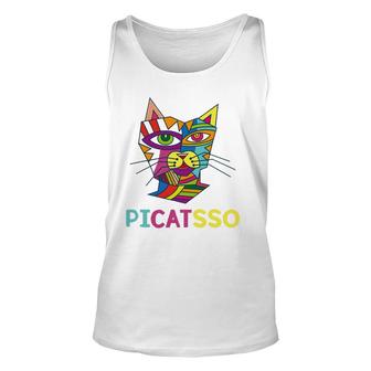 Picatsso Art Kitty Art Teacher Students Gift Unisex Tank Top | Mazezy