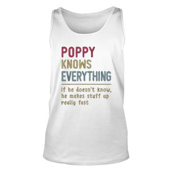 Poppy Know Everything Grandpa Gift Unisex Tank Top - Thegiftio UK