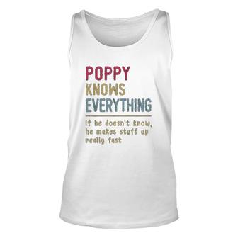 Poppy Know Everything Grandpa Gift Unisex Tank Top - Thegiftio UK