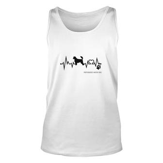 Portuguese Water Dogdog Heartbeat Dog Paw Dog Lovers Gift For Dog Moms And Dads Unisex Tank Top - Thegiftio UK