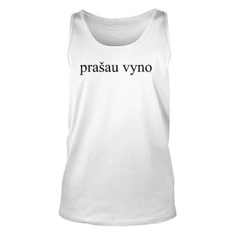Womens Prasau Vyno Wine Please Lithuanian Language Vacation Tourist V-Neck Tank Top | Mazezy
