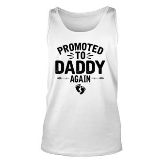 Promoted To Daddy Again Vintage Father's Day For Dad Unisex Tank Top | Mazezy