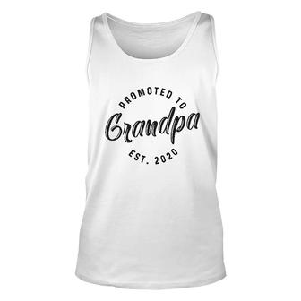 Promoted To Grandpa Est 2020 Unisex Tank Top | Mazezy