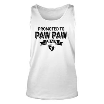 Promoted To Paw Paw Again Vintage Fathers Day Dad Grandpa Unisex Tank Top | Mazezy