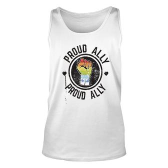 Proud Ally Lgbtq Gay Pride Parade Retro Gift Circle Unisex Tank Top - Thegiftio