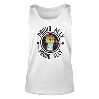 Proud Ally Lgbtq Gay Pride Parade Retro Gift Circle Unisex Tank Top - Thegiftio UK