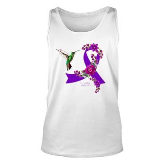 Purple Ribbon Alzheimer's Awareness Hummingbird Unisex Tank Top | Mazezy