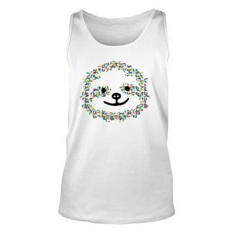 Puzzle Piece Ribbon Sloth Face Cool Autism Awareness Gifts Unisex Tank Top | Mazezy