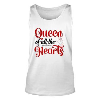 Queen Of All The Hearts Valentine Cute Couple Valentine Unisex Tank Top | Mazezy AU