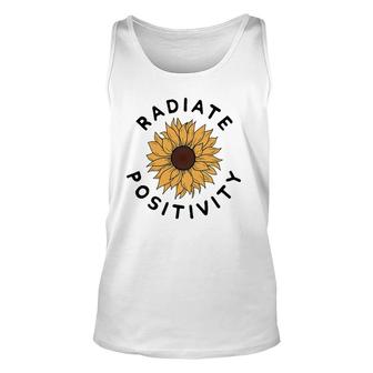 Radiate Positivity Sunflower Positive Message Human Kindness Tank Top | Mazezy
