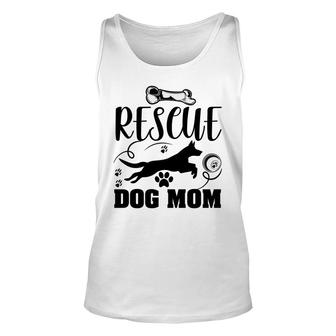 Rescue Dog Mom Paw Print Mothers Day Gift Unisex Tank Top - Thegiftio UK