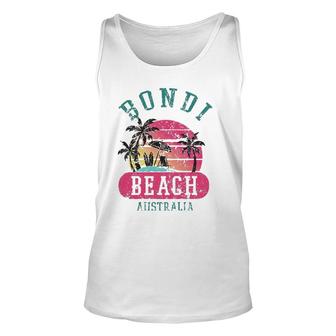 Retro Cool Bondi Beach Australia Beaches Distressed Novelty Unisex Tank Top | Mazezy