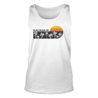 Retro Hawaiian Beach Vintage Napili Bay Sunset Unisex Tank Top | Mazezy