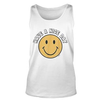 Retro Kid Adult Puck Smile Face Have A Nice Day Smile Happy Face Unisex Tank Top - Seseable