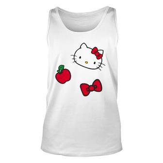 Retro Patches Red Apple Bow Unisex Tank Top | Mazezy