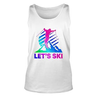 Retro Ski Vintage 80S 90S Skiing Color Unisex Tank Top - Thegiftio UK