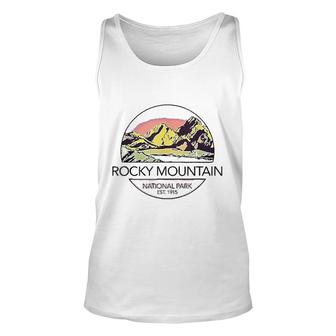 Retro Vintage Rocky Mountain National Park Circle Unisex Tank Top - Thegiftio