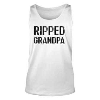 Ripped Grandpa Gift Father's Day 1 Best Grandpa Ever Unisex Tank Top | Mazezy