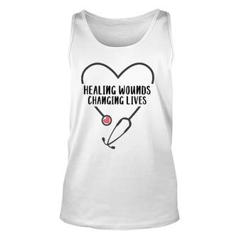 Rn Wound Care Nurse Healing Wouds Changing Lives Unisex Tank Top | Mazezy
