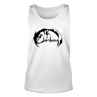 Rock Climbing Lettering With Climber And Female Climber Climbing Bouldering Tank Top | Mazezy