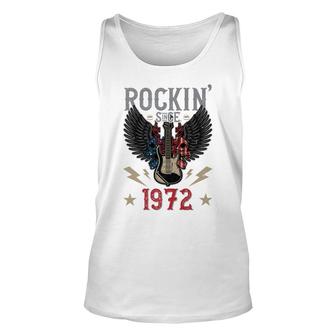 Rockin Since 1972 T Rock N Roll Lovers 50Th Birthday Premium Unisex Tank Top - Seseable