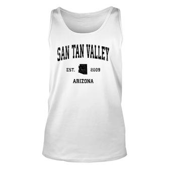 San Tan Valley Arizona Az Vintage Sports Design Black Print Unisex Tank Top | Mazezy