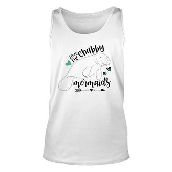 Save The Chubby Mermaid Top Walrus Lover Present Seahorse Unisex Tank Top | Mazezy