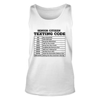 Senior Citizen Texting Code V2 Unisex Tank Top - Thegiftio
