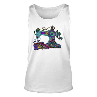 Sewing S Quilting S Sewing Machine Premium Unisex Tank Top | Mazezy