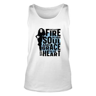 She Has Fire So In Her Soul And Grace Black Women Unisex Tank Top - Thegiftio