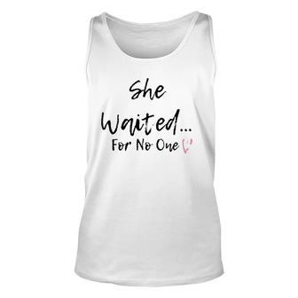 She Waited For No One V-Neck Unisex Tank Top | Mazezy CA