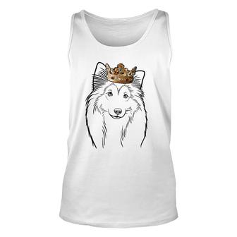 Shetland Sheepdog Wearing Crown Dog Lovers Gift Unisex Tank Top | Mazezy